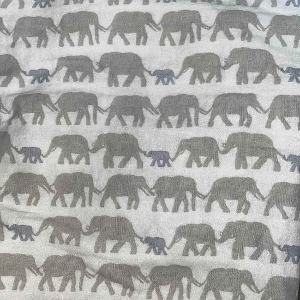 RH Elephant Print Crib Fitted Sheet - French Blue